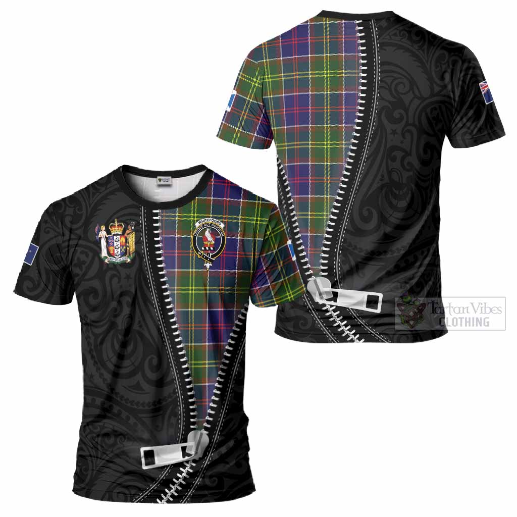 Whitefoord Tartan T-Shirt New Zealand Pattern Unique Zipper Stylized