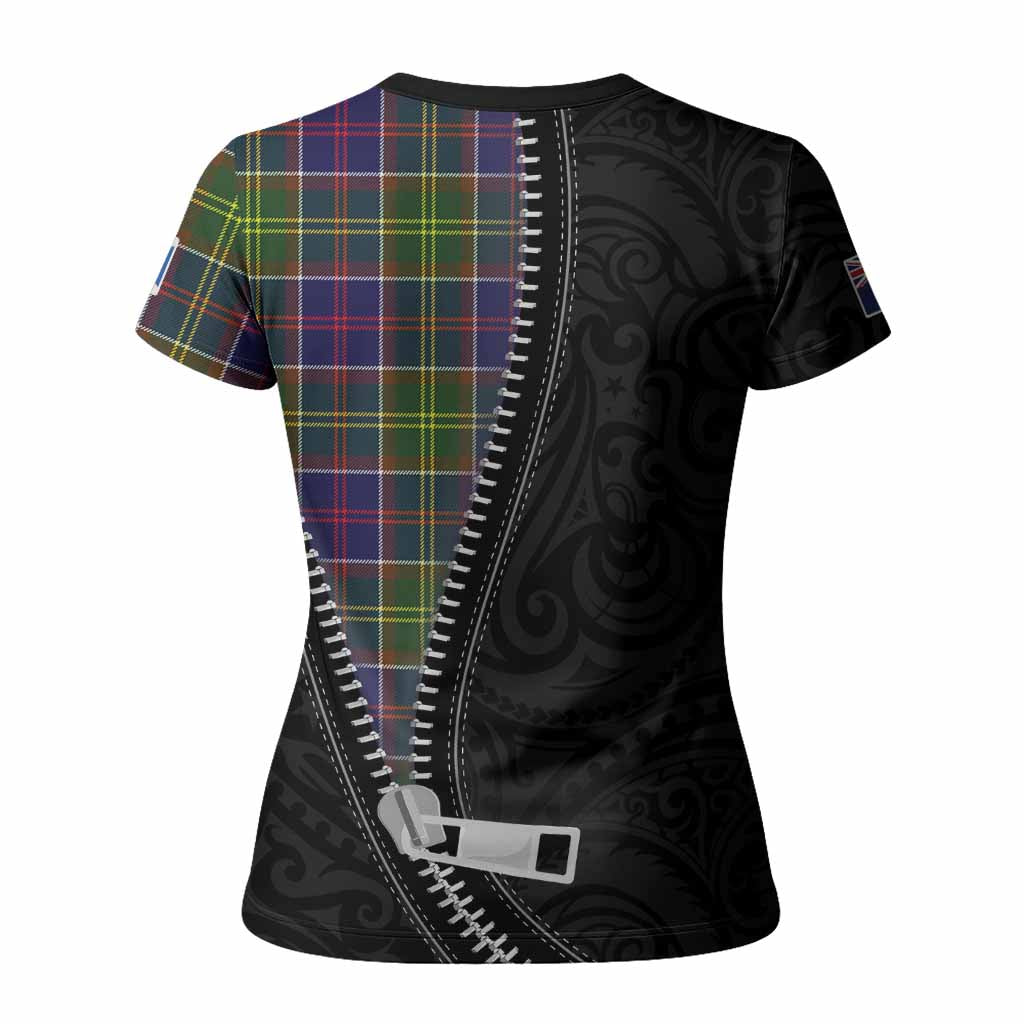 Whitefoord Tartan Women T shirt New Zealand Pattern Unique Zipper Stylized