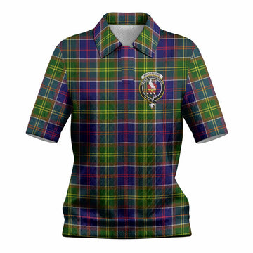 Whitefoord Tartan Women’s Polo Sweater Top with Family Crest