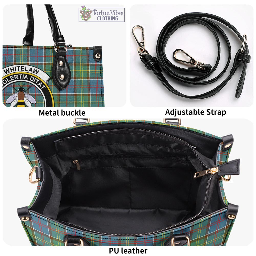 Whitelaw Tartan Luxury Leather Handbags with Family Crest - Tartan Vibes Clothing