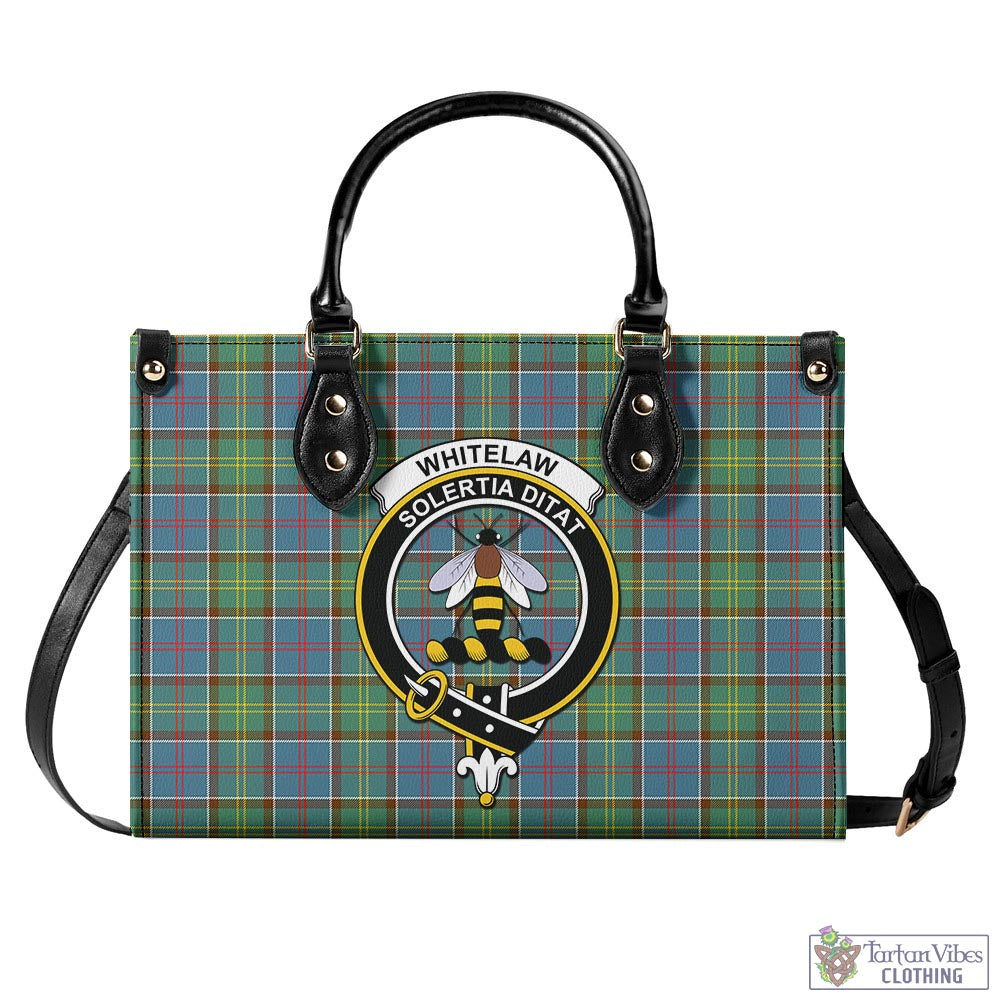 Whitelaw Tartan Luxury Leather Handbags with Family Crest - Tartan Vibes Clothing