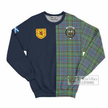 Whitelaw Tartan Sweatshirt Alba with Scottish Lion Royal Arm Half Style Unisex - Tartan Vibes Clothing