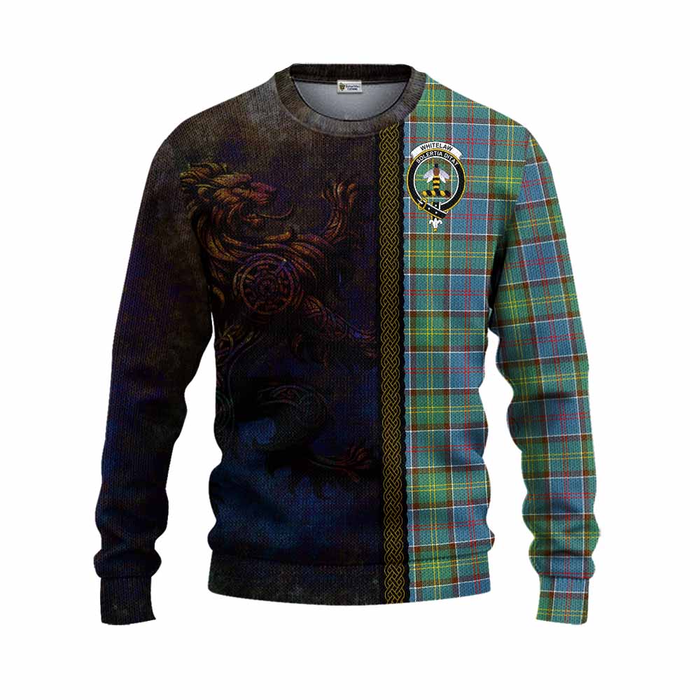 Whitelaw Tartan Family Crest Knitted Sweater Alba Gu Brath Be Brave Lion Ancient Style Unisex - Tartan Vibes Clothing