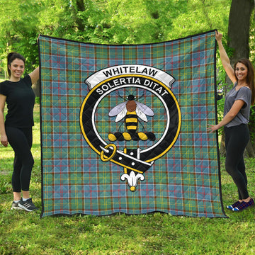 Whitelaw Tartan Quilt with Family Crest