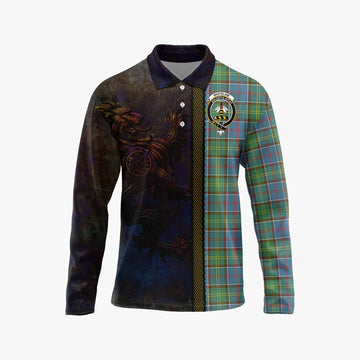 Whitelaw Tartan Family Crest Long Sleeve Polo Shirt Alba Gu Brath Be Brave Lion Ancient Style