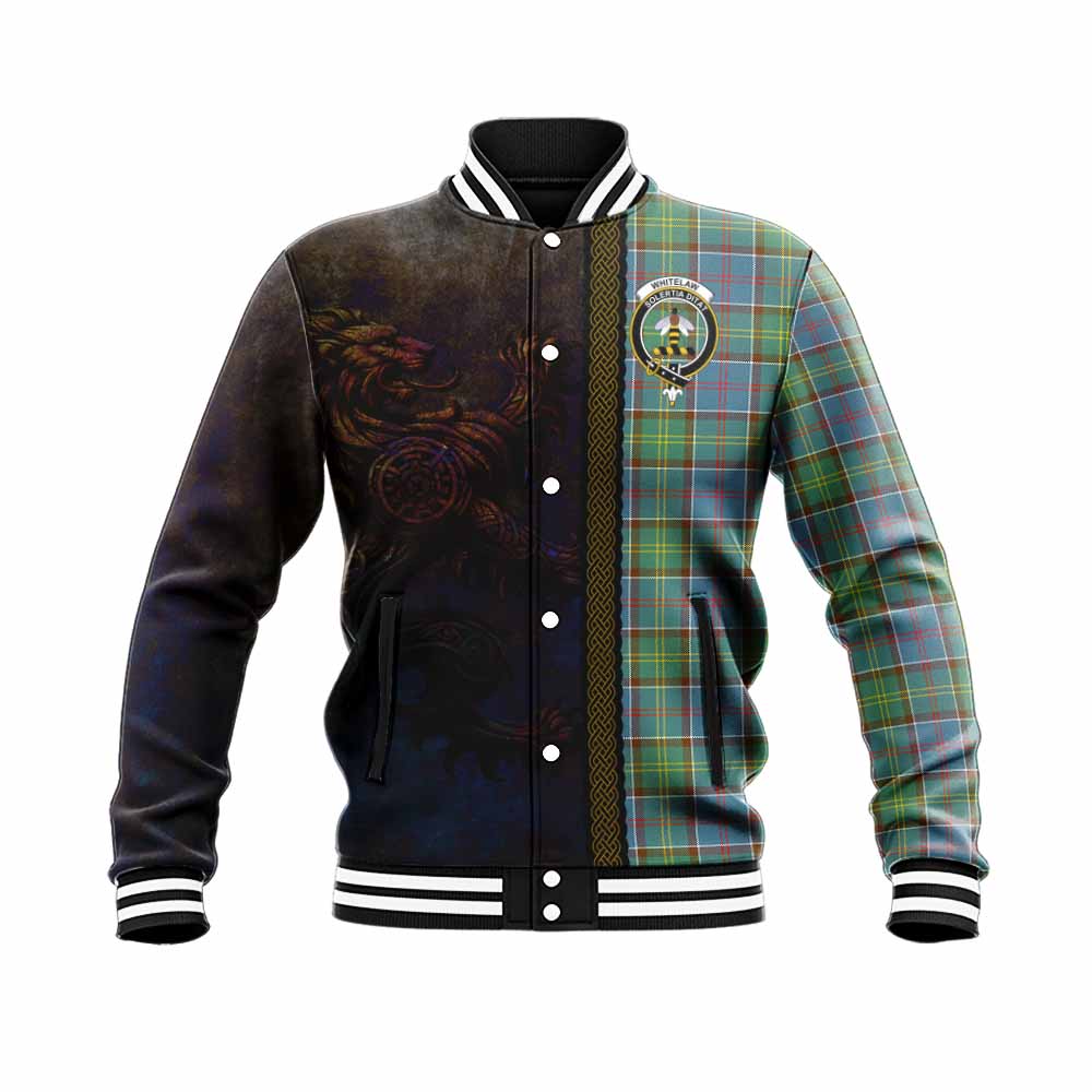 Whitelaw Tartan Family Crest Baseball Jacket Alba Gu Brath Be Brave Lion Ancient Style Unisex - Tartan Vibes Clothing