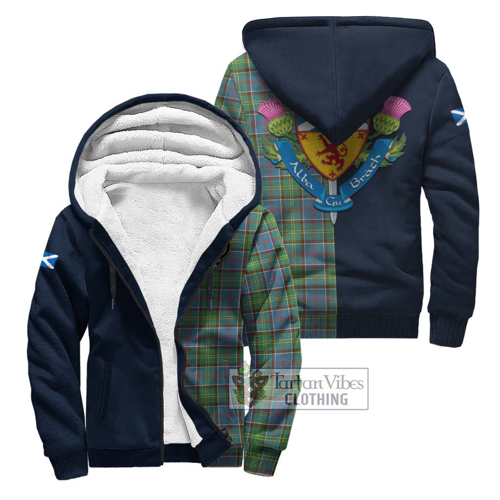 Whitelaw Tartan Sherpa Hoodie Alba with Scottish Lion Royal Arm Half Style Unisex S - Tartan Vibes Clothing