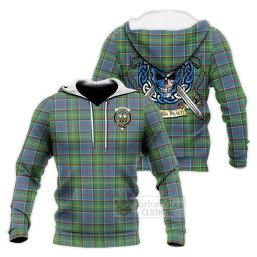 Whitelaw Tartan Knitted Hoodie with Family Crest Celtic Skull Style Unisex Knitted Pullover Hoodie - Tartan Vibes Clothing