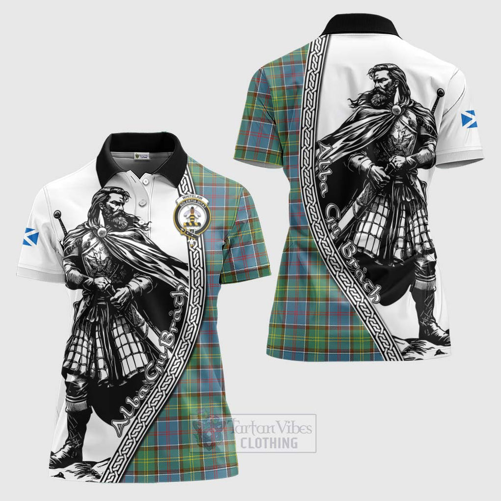 Whitelaw Tartan Clan Crest Women's Polo Shirt with Highlander Warrior Celtic Style Women - Tartan Vibes Clothing