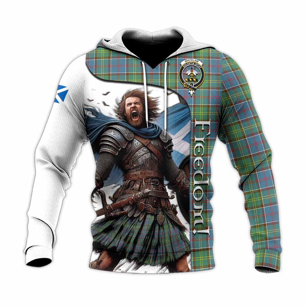 Tartan Vibes Clothing Whitelaw Crest Tartan Knitted Hoodie Inspired by the Freedom of Scottish Warrior