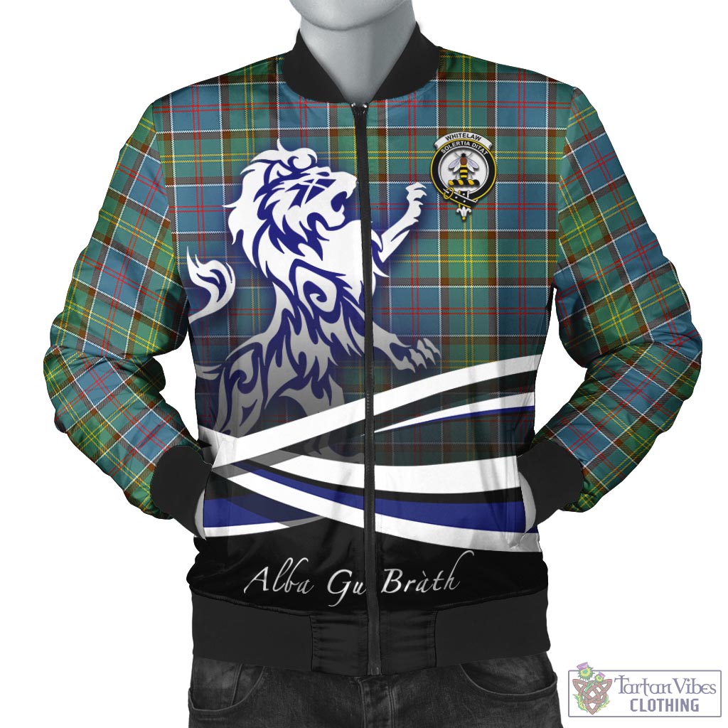 Whitelaw Tartan Bomber Jacket with Alba Gu Brath Regal Lion Emblem Unisex - Tartan Vibes Clothing