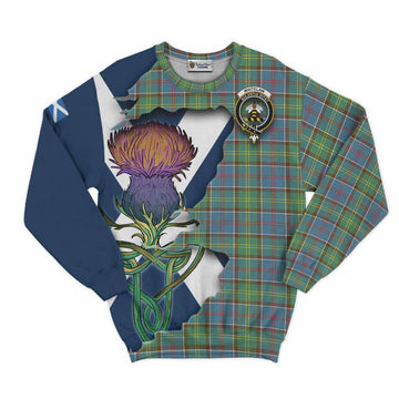 Tartan Vibes Clothing Whitelaw Tartan Family Crest Sweatshirt Scottish Thistle Celtic Inspired