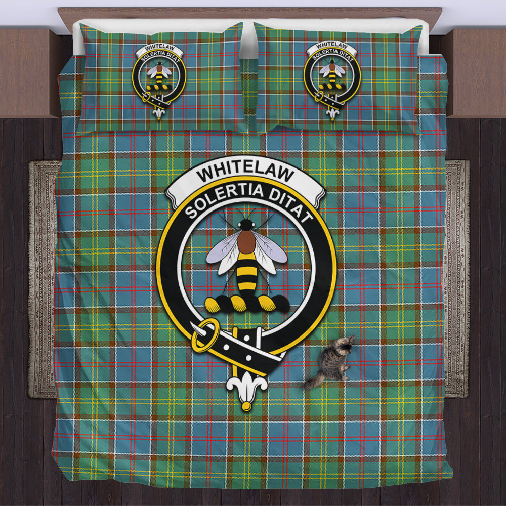 Whitelaw Tartan Bedding Set with Family Crest US Bedding Set - Tartan Vibes Clothing