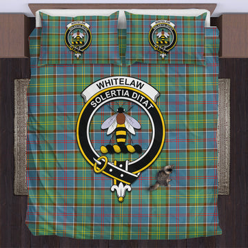 Whitelaw Tartan Bedding Set with Family Crest US Bedding Set - Tartan Vibes Clothing