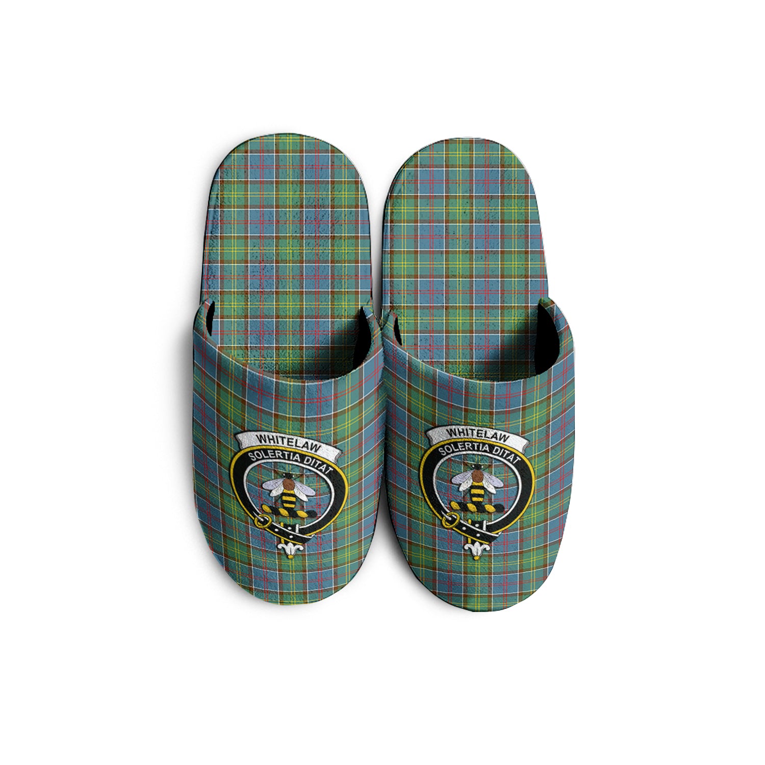 Whitelaw Tartan Home Slippers with Family Crest - Tartanvibesclothing Shop