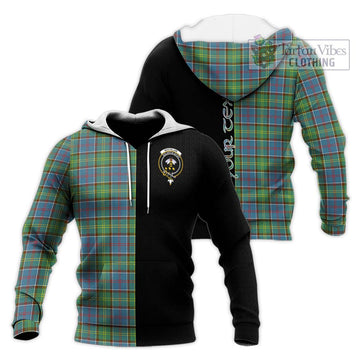 Whitelaw Tartan Knitted Hoodie with Family Crest and Half Of Me Style Unisex Knitted Pullover Hoodie - Tartan Vibes Clothing