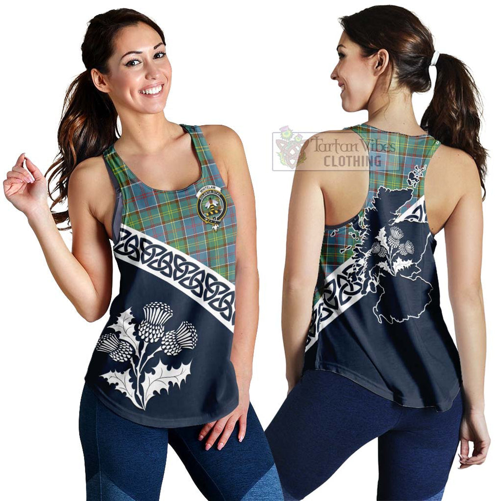 Whitelaw Tartan Women's Racerback Tanks Featuring Thistle and Scotland Map 4XL - Tartan Vibes Clothing