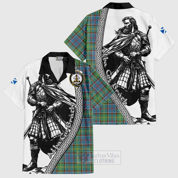 Whitelaw Tartan Clan Crest Hawaiian Shirt with Highlander Warrior Celtic Style Kid - Tartan Vibes Clothing
