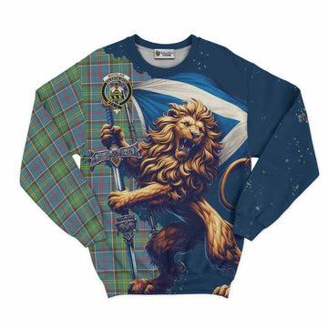 Whitelaw Tartan Family Crest Sweatshirt with Scottish Majestic Lion Unisex - Tartan Vibes Clothing