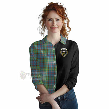 Whitelaw Tartan Women's Casual Shirt with Family Crest and Half Of Me Style Female - Tartan Vibes Clothing