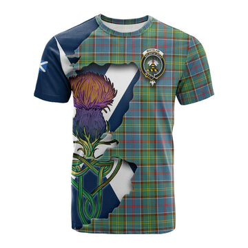 Tartan Vibes Clothing Whitelaw Tartan Family Crest Cotton T-shirt Scottish Thistle Celtic Inspired
