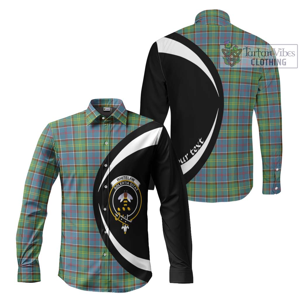 Whitelaw Tartan Long Sleeve Button Up with Family Crest Circle Style Men's Shirt S - Tartan Vibes Clothing