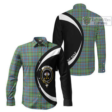 Whitelaw Tartan Long Sleeve Button Up with Family Crest Circle Style Men's Shirt S - Tartan Vibes Clothing