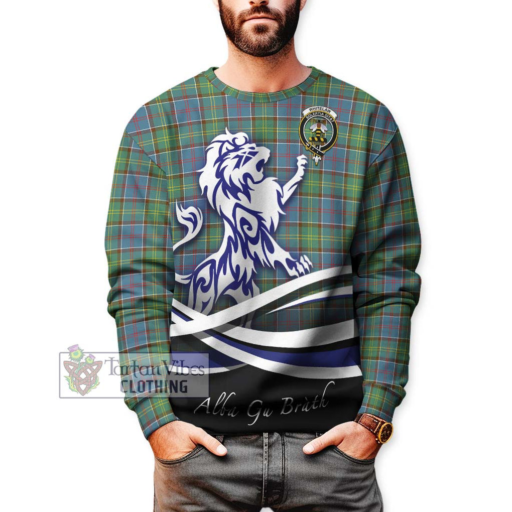 Whitelaw Tartan Sweatshirt with Alba Gu Brath Regal Lion Emblem Unisex - Tartan Vibes Clothing