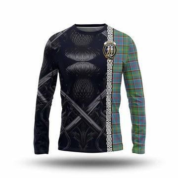 Whitelaw Tartan Long Sleeve T-Shirt with Family Crest Cross Sword Thistle Celtic Vibes Unisex - Tartan Vibes Clothing