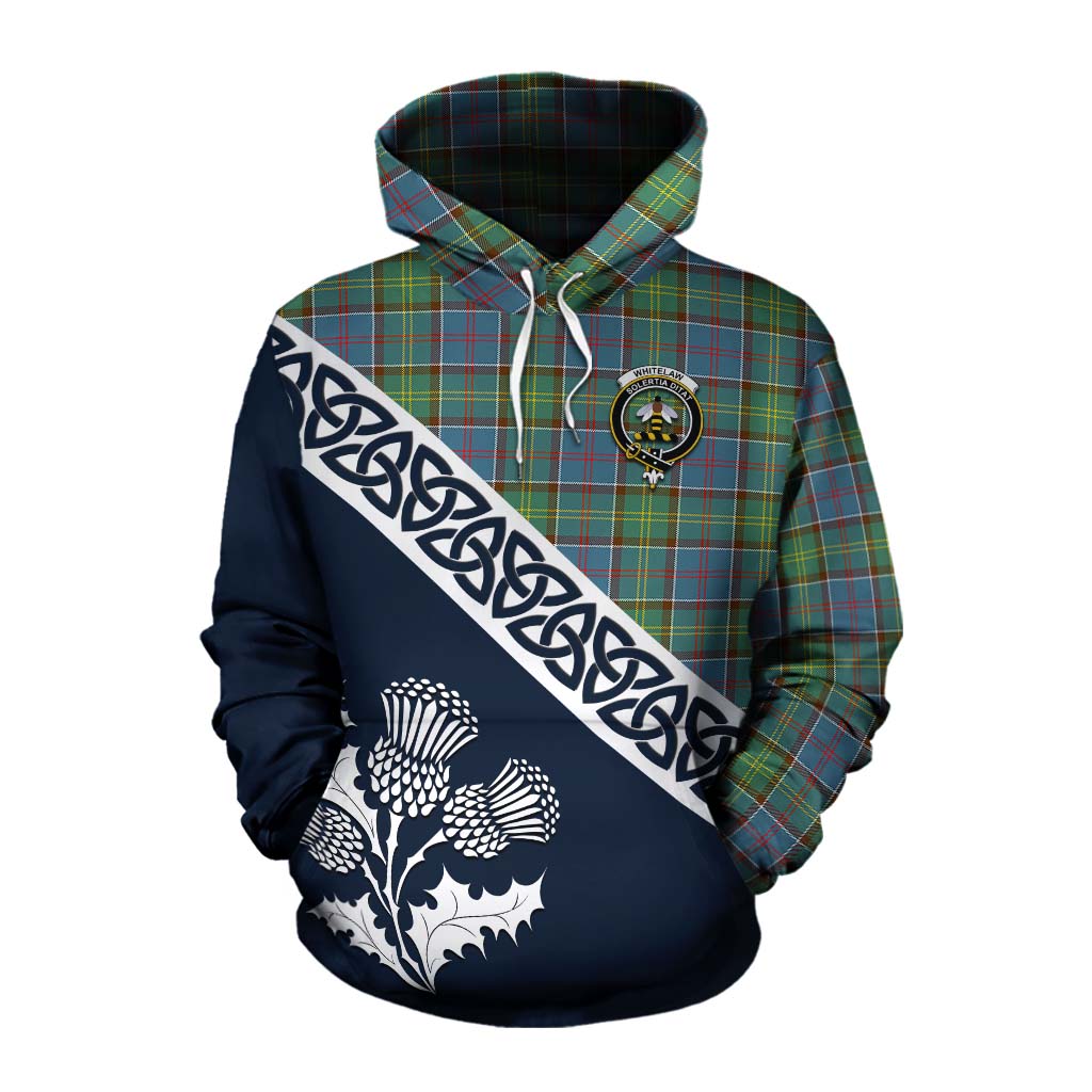 Whitelaw Tartan Cotton Hoodie Featuring Thistle and Scotland Map Pullover Hoodie XS - Tartan Vibes Clothing