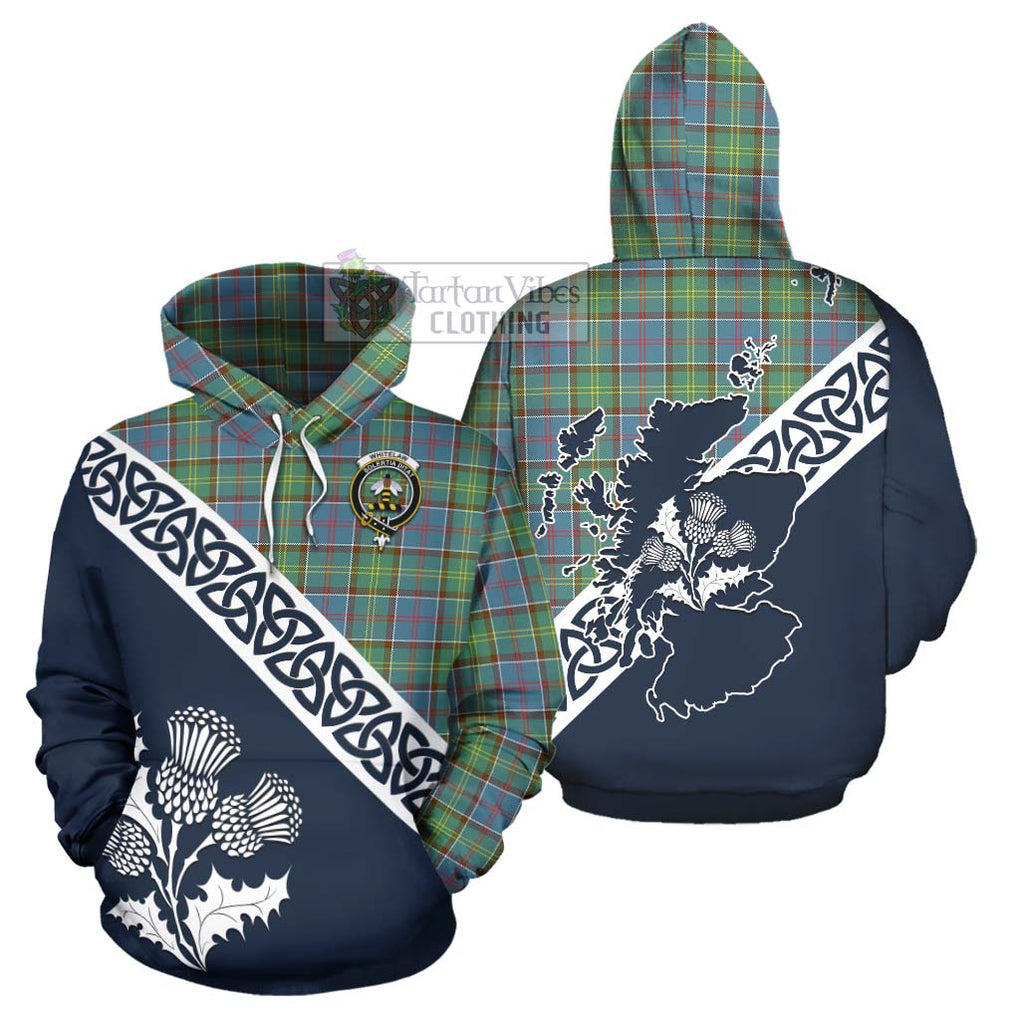 Whitelaw Tartan Hoodie Featuring Thistle and Scotland Map Zip Hoodie - Tartan Vibes Clothing