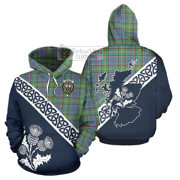 Whitelaw Tartan Hoodie Featuring Thistle and Scotland Map Zip Hoodie - Tartan Vibes Clothing