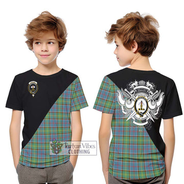 Whitelaw Tartan Kid T-Shirt with Family Crest and Military Logo Style Youth XL Size14 - Tartan Vibes Clothing