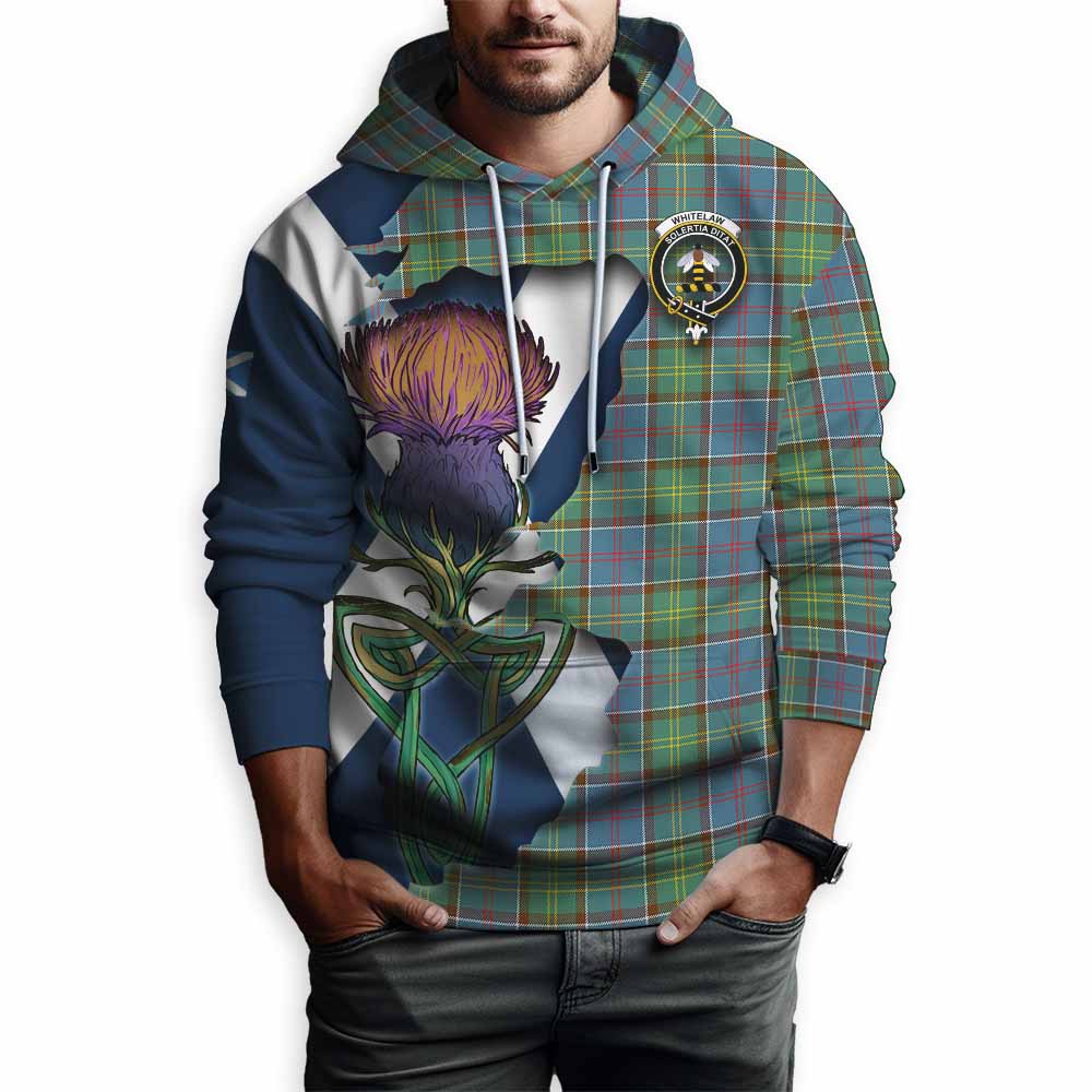 Tartan Vibes Clothing Whitelaw Tartan Family Crest Hoodie Scottish Thistle Celtic Inspired