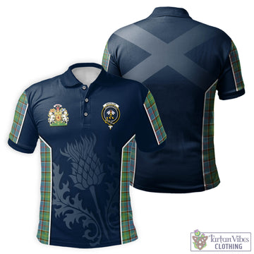 Whitelaw Tartan Men's Polo Shirt with Family Crest and Scottish Thistle Vibes Sport Style