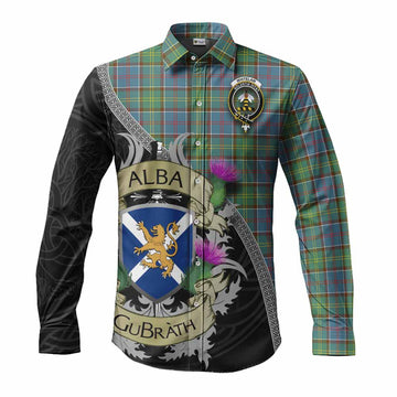 Whitelaw Tartan Family Crest Long Sleeve Button Shirt Lion Rampant Royal Thistle Shield Celtic Inspired Men's Shirt S - Tartan Vibes Clothing