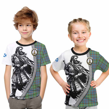 Whitelaw Tartan Clan Crest Kid T-Shirt with Highlander Warrior Celtic Style Youth XL Size14 - Tartan Vibes Clothing