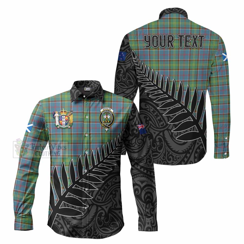Whitelaw Crest Tartan Long Sleeve Button Shirt with New Zealand Silver Fern Half Style Men's Shirt S - Tartan Vibes Clothing