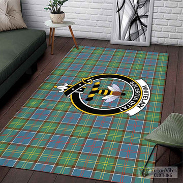 Whitelaw Tartan Area Rug with Family Crest