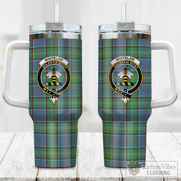 Whitelaw Tartan Tumbler with Handle with Family Crest One Size 40 OZ - Tartan Vibes Clothing