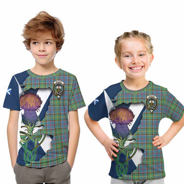 Tartan Vibes Clothing Whitelaw Tartan Family Crest Kid T-Shirt Scottish Thistle Celtic Inspired