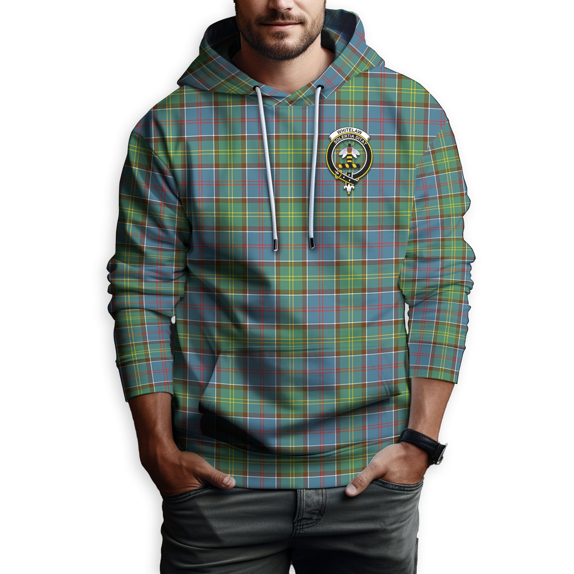 Whitelaw Tartan Hoodie with Family Crest Zip Hoodie - Tartan Vibes Clothing