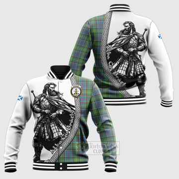Whitelaw Tartan Clan Crest Baseball Jacket with Highlander Warrior Celtic Style Unisex - Tartan Vibes Clothing
