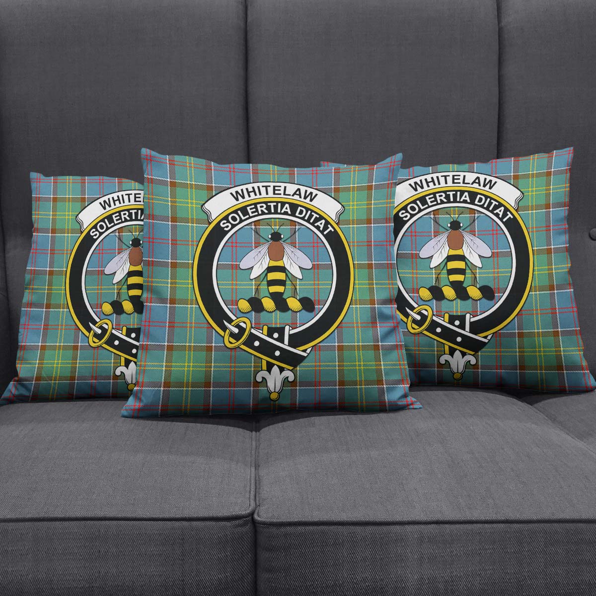 Whitelaw Tartan Pillow Cover with Family Crest Rectangle Pillow Cover 51*91cm - Tartan Vibes Clothing