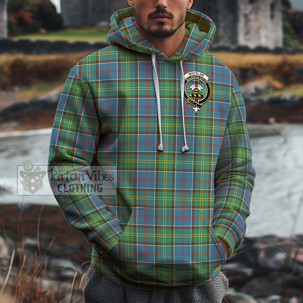 Whitelaw Tartan Cotton Hoodie with Family Crest Zip Hoodie - Tartan Vibes Clothing