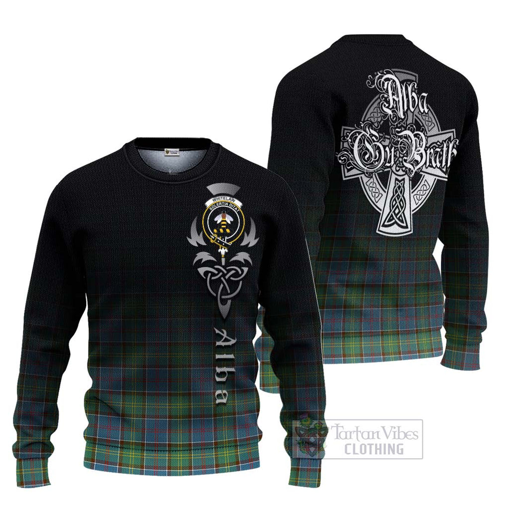 Whitelaw Tartan Ugly Sweater Featuring Alba Gu Brath Family Crest Celtic Inspired Unisex - Tartan Vibes Clothing
