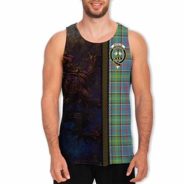 Whitelaw Tartan Family Crest Men's Tank Top Alba Gu Brath Be Brave Lion Ancient Style
