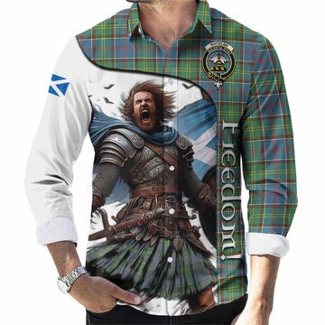Tartan Vibes Clothing Whitelaw Crest Tartan Long Sleeve Button Shirt Inspired by the Freedom of Scottish Warrior