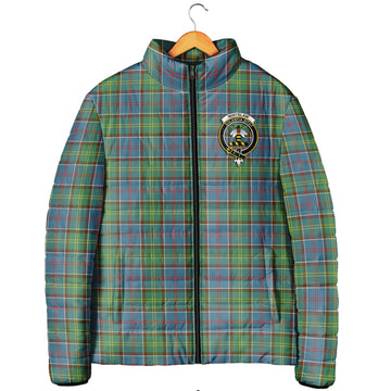 Whitelaw Tartan Padded Jacket with Family Crest Men's Padded Jacket - Tartan Vibes Clothing