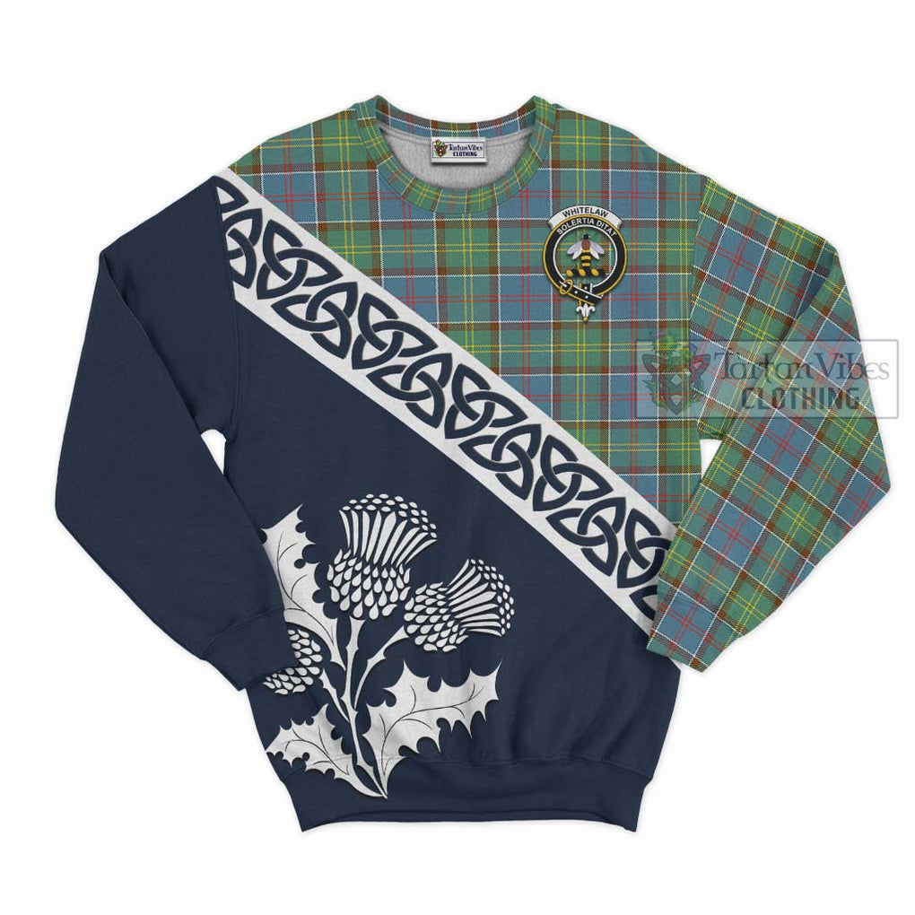 Whitelaw Tartan Sweatshirt Featuring Thistle and Scotland Map Unisex - Tartan Vibes Clothing